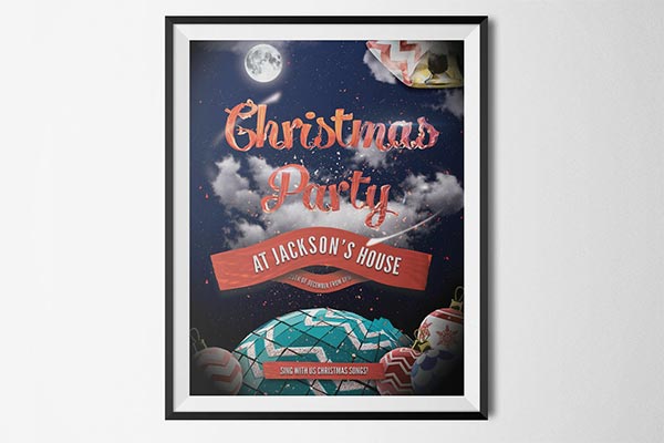 时尚圣诞节新年派对party海报宣传单DM设计模板