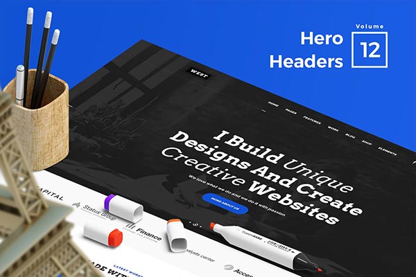 适合各种网页设计项目令人惊叹的28个Hero Headers设计模板vol.12