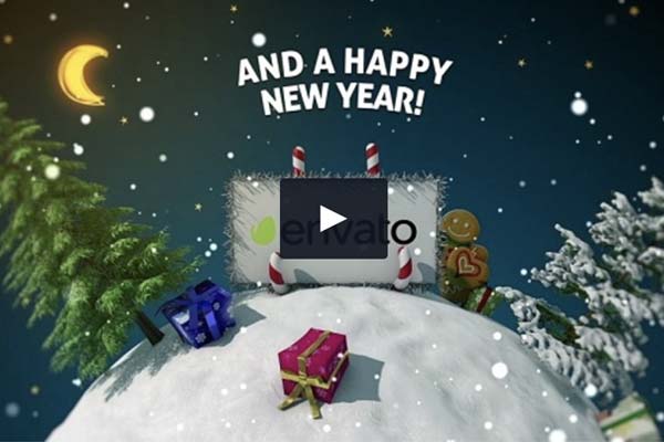 圣诞节新年3D旋转星球AE视频模板下载 [AEP]