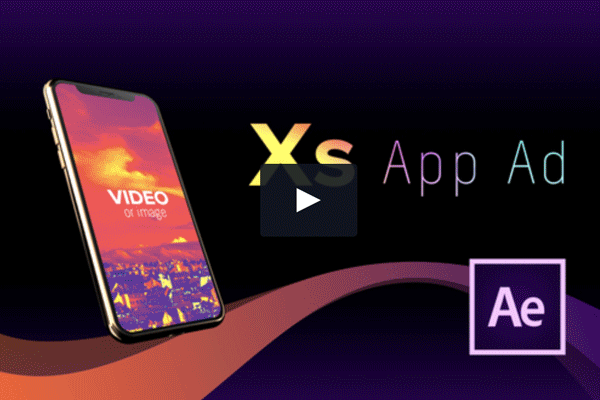 iPhone Xs App 广告多角度手机样机AE模板下载 [AEP]