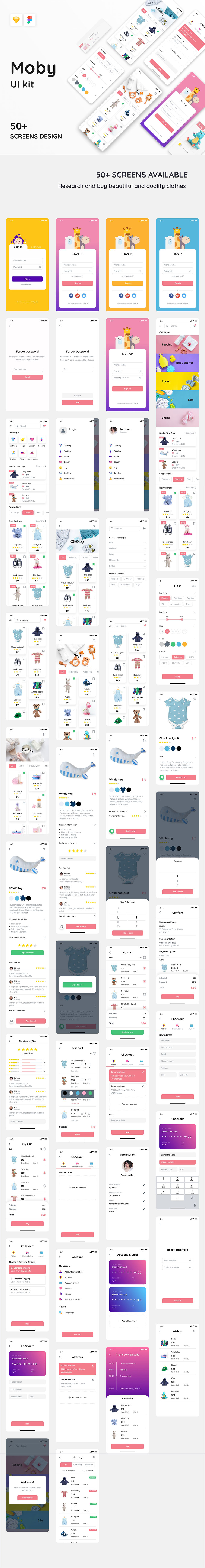 完美的母婴类电商 APP UI KIT 套装模板下载 [Sketch,Fig]