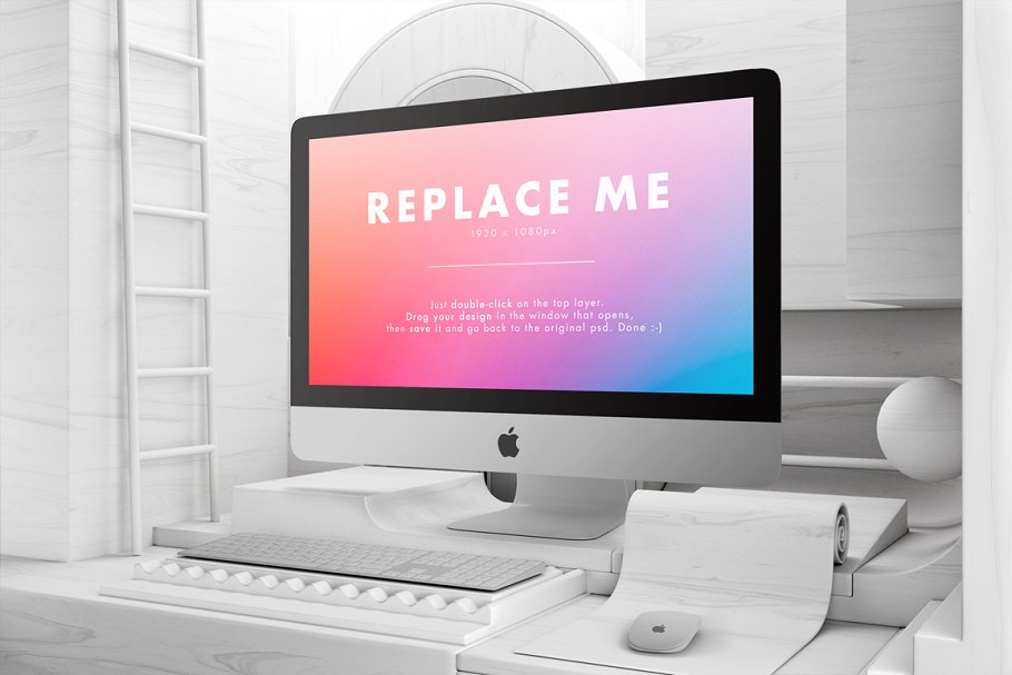 完美的iMac电脑,iPhone,Macbook创意场景样机下载 [PSD]