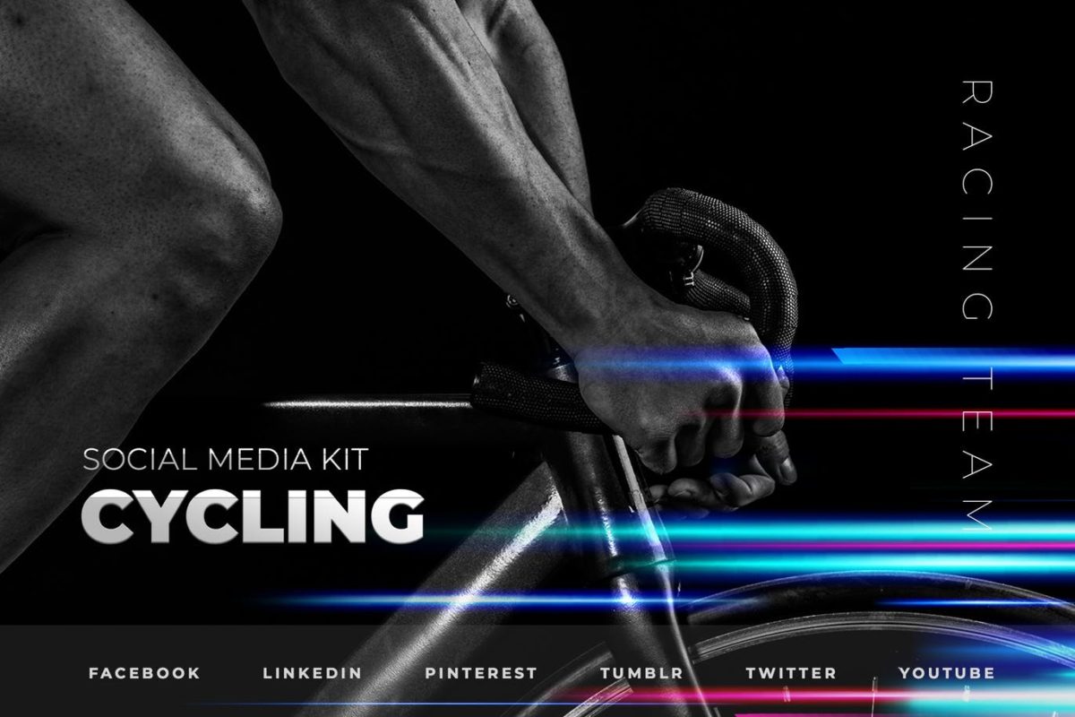 平面图形 | 骑自行车和铁人三项社交媒体套件