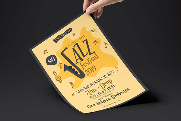 清新高端时尚多用途爵士音乐海报宣传单DM设计模板