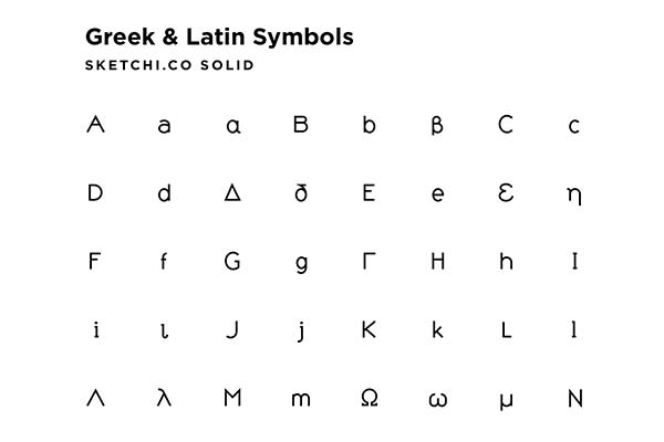 设计感十足的希腊拉丁字体字符下载