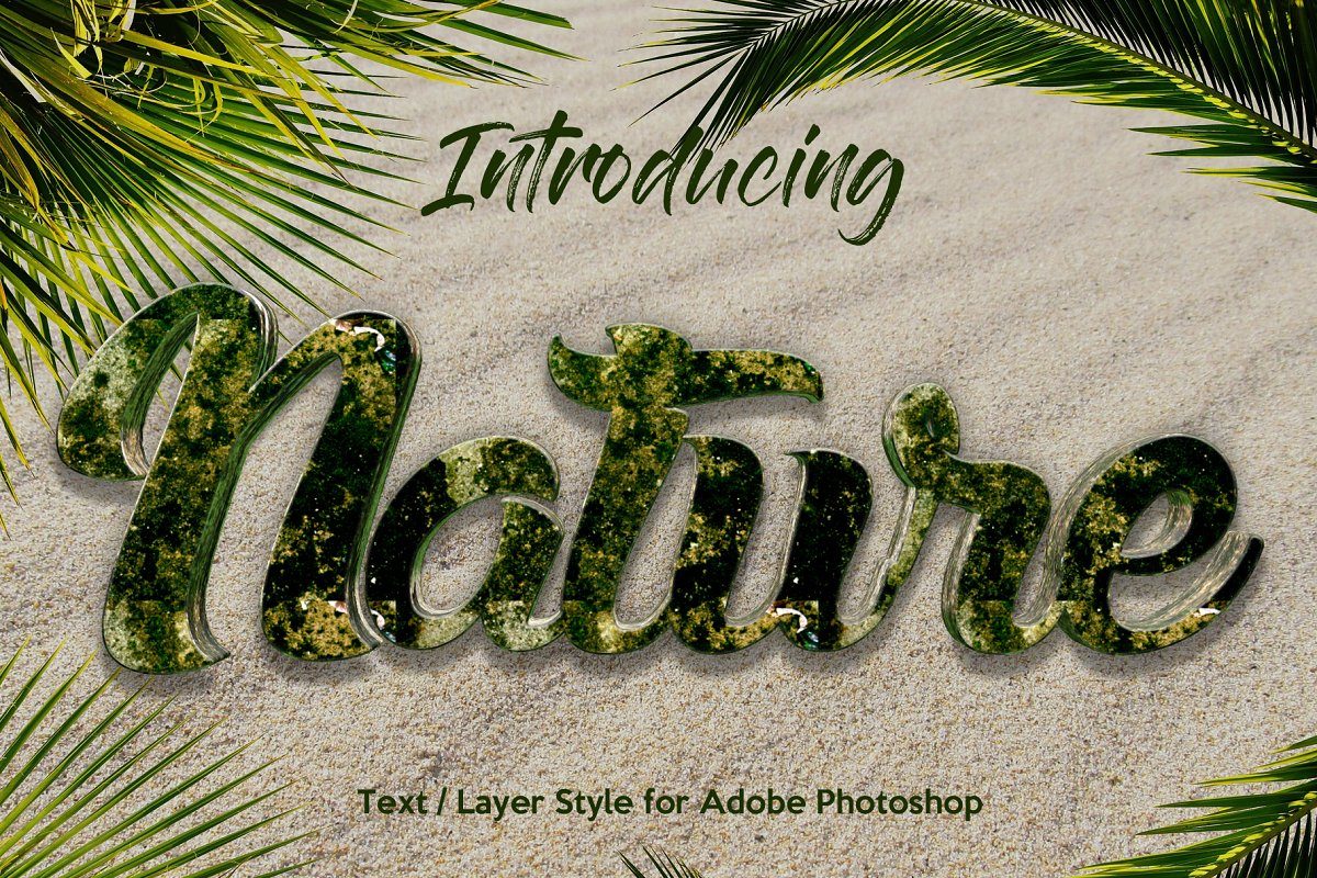 木纹字体自然背景Photoshop图层样式