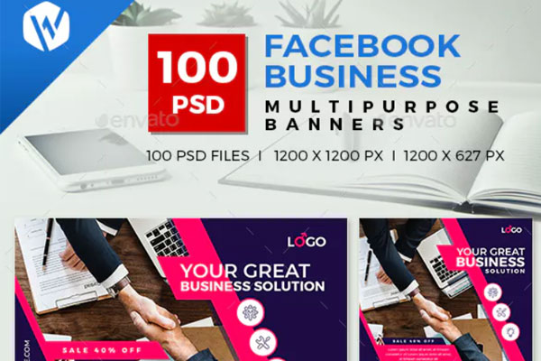 100个Facebook商业社交媒体多用途广告横幅
