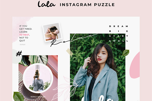Instagram | 粉色照片板式排版社交媒体帖子