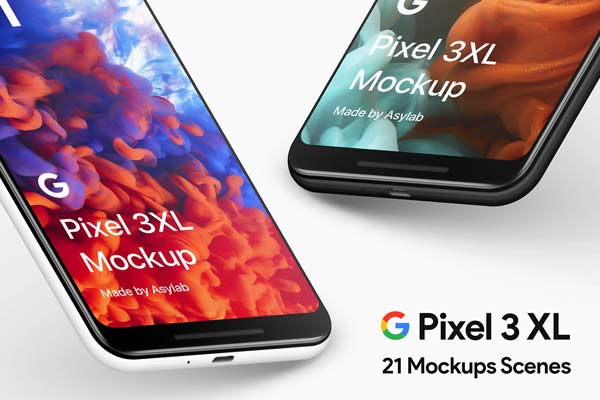 Google Pixel 3 XL安卓Android手机样机下载[PSD]