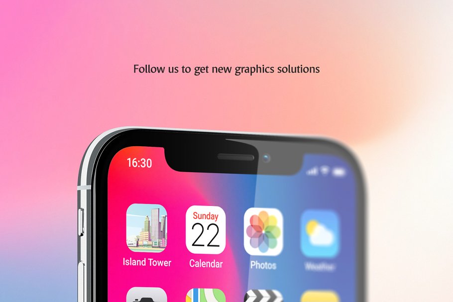 iPhone X logo 图标 icon 设计展示样机下载[PSD]