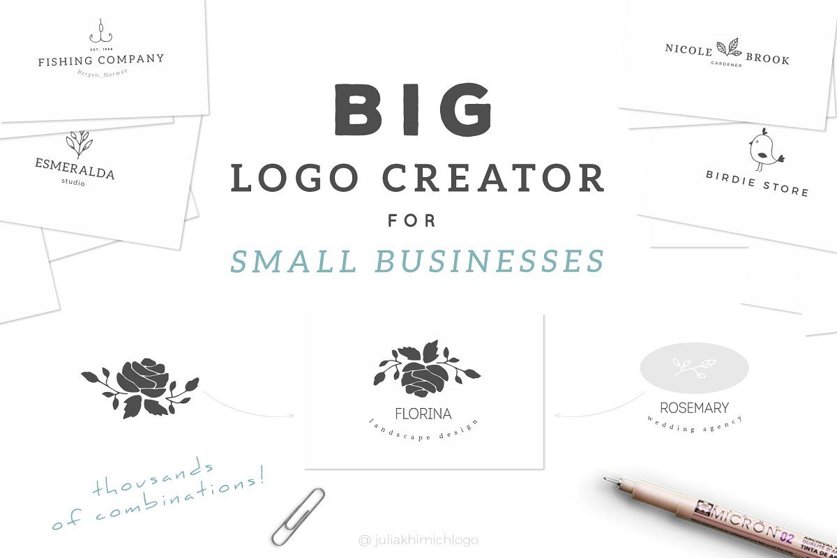 小型企业的多元素大logo图标设计合集