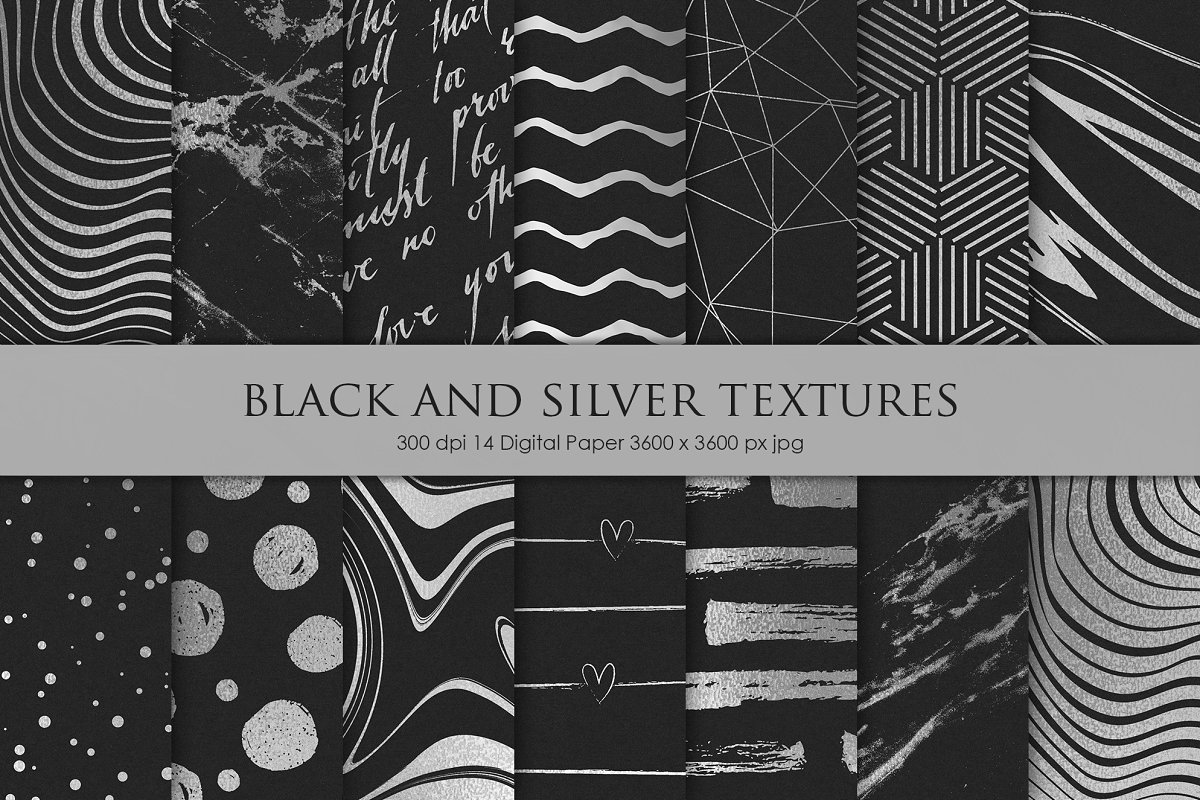 免费：黑色和银色几何抽象肌理背景纹理素材下载[高清JPG]