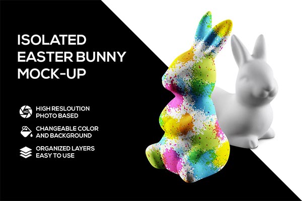 可爱简约复活节小兔子小白兔包装设计VI样机展示模型mockups