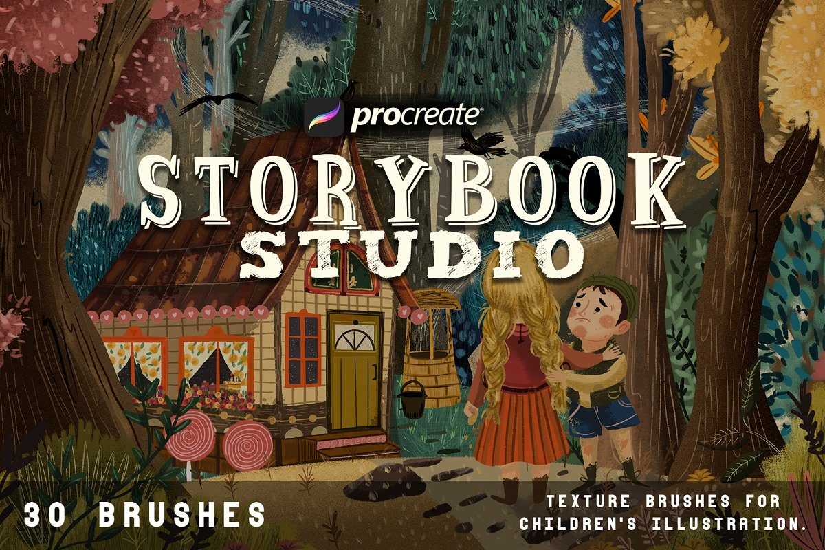 iPad专用Procreate童话故事主题笔刷下载