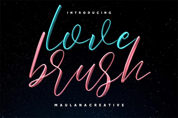 时尚高端简约流行风格的高品质手写字体Love Brush SVG英文字体