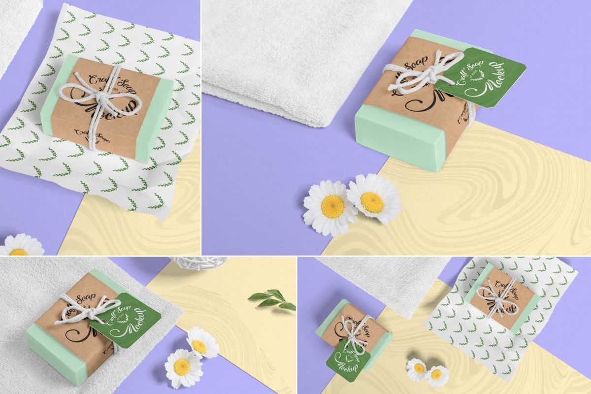 样机 | 夏季马卡龙色美丽工艺肥皂条包装设计
