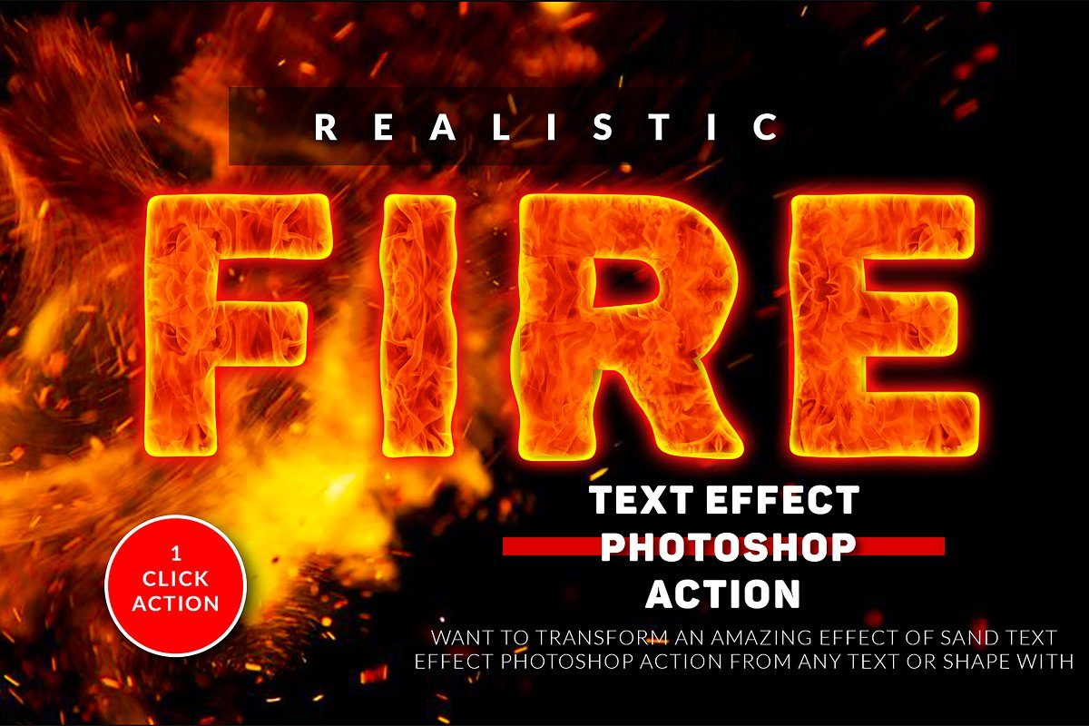 震撼的火焰字体特效Photoshop动作