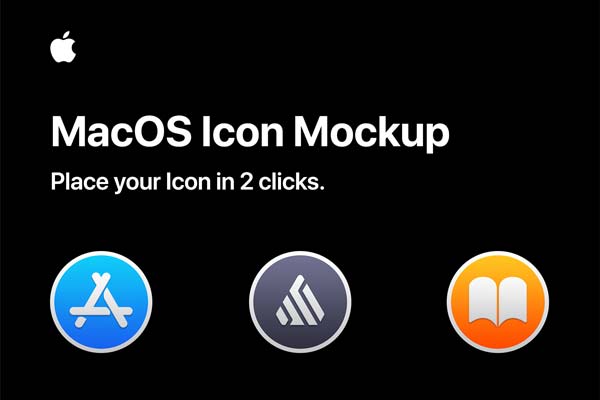 macOS系统苹果电脑软件logo图标设计展示样机下载[PSD]