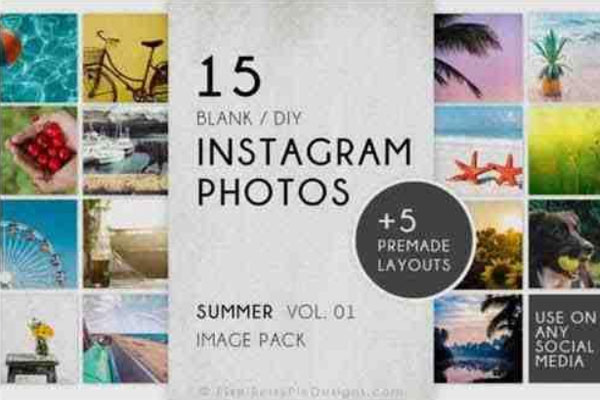 夏季海滩度假Instagram照片模板