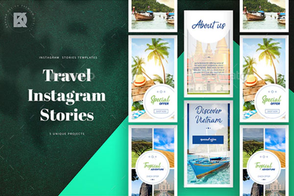 夏季假期旅行Instagram故事模板