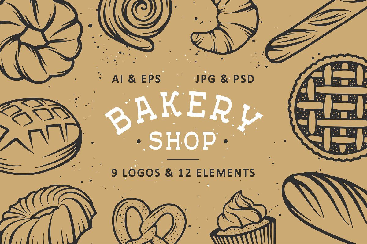 免费的烘焙logo设计素材下载[Ai]