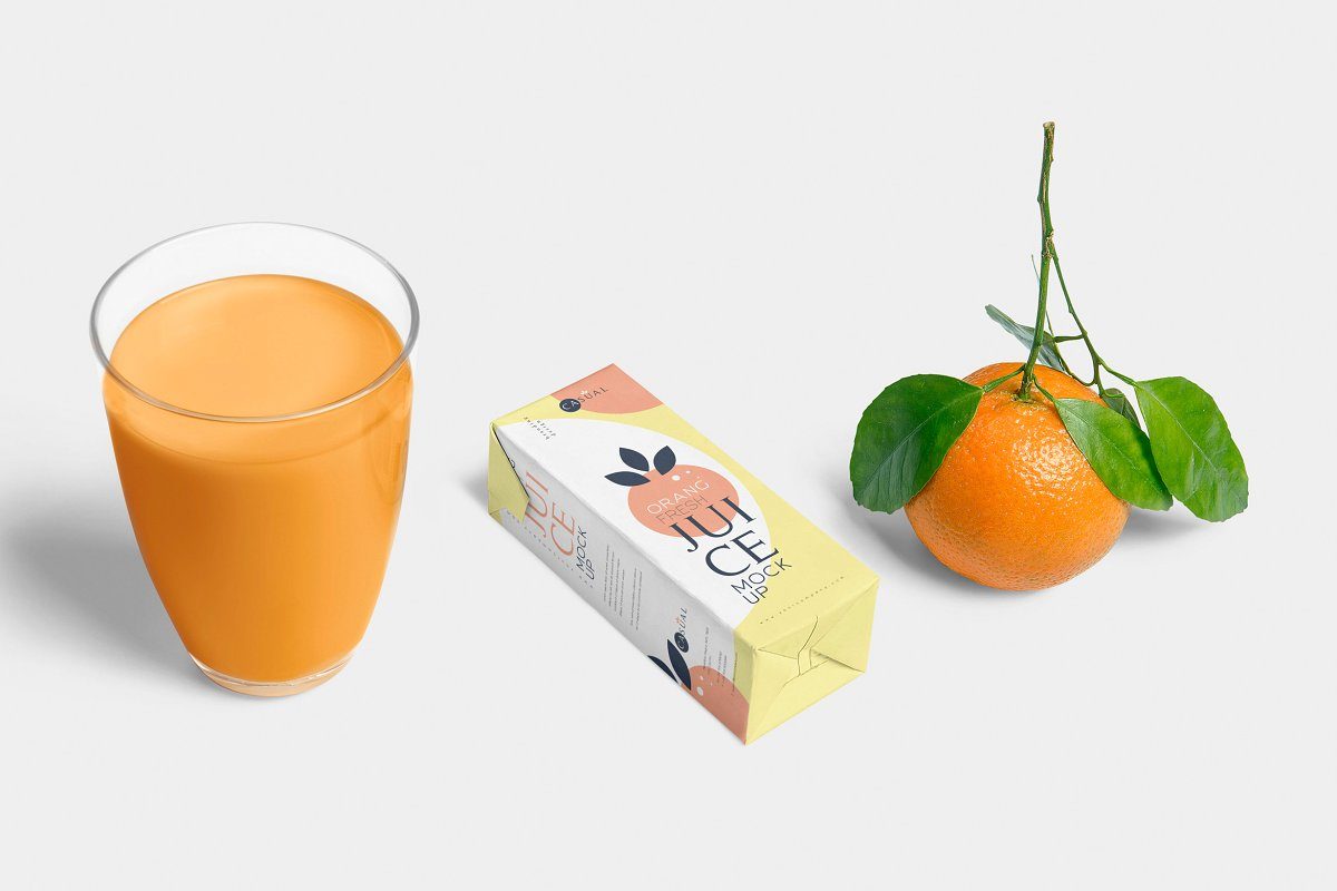 果汁/牛奶盒子包装样机展示模板