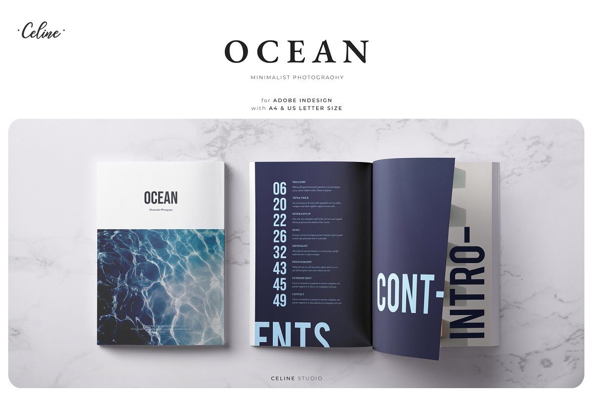 海洋主题杂志画册设计模板