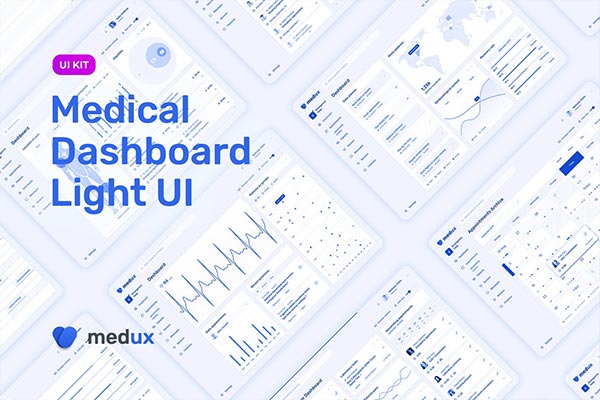 sketch精心打造的高品质时尚高端简约轻型医疗仪表板dashboard设计模板