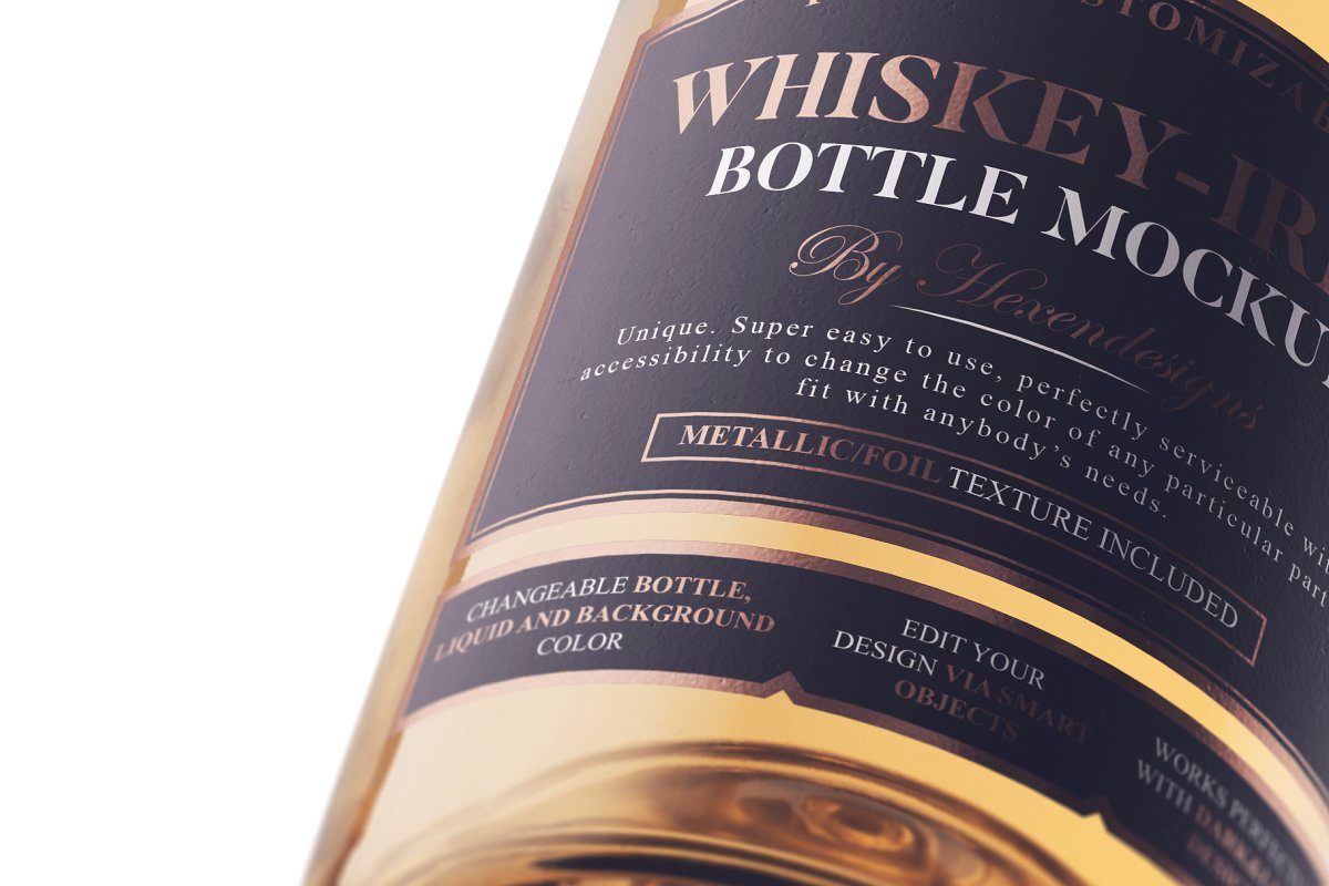 威士忌 – 爱尔兰酒瓶样机模板