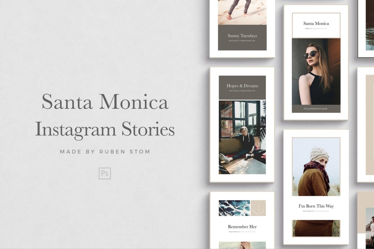 时尚社交图片模板 Santa Monica Instagram Stories