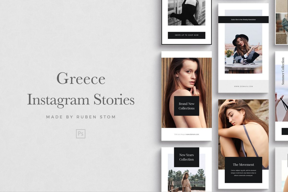 希腊照片模板 Greece Instagram Stories