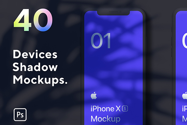 Mockups | 高分辨率40套苹果设备带流行阴影场景Web UI提案样机模板