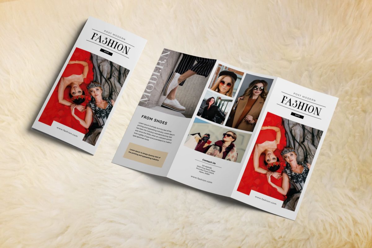 杂志风格的企业宣传册时尚图片照片大图宣传折页 三折页 画册设计版式[indd]