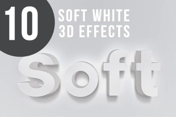 简单的白色3D文本效果