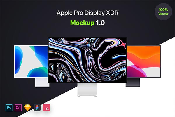 最新的Apple Pro Display XDR UI样机展示模型Mockup 1.0