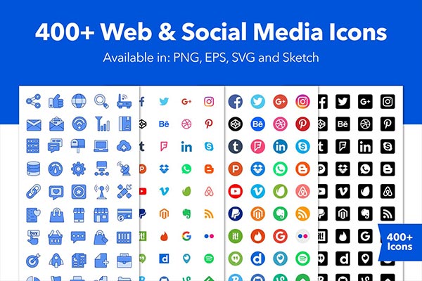 400+社交媒体&Web图标icon大集合 图标大全 阿里巴巴图标库 阿里巴巴矢量图标库