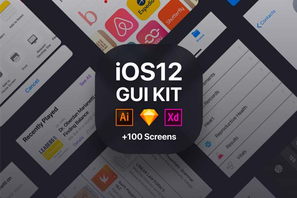 iOS12 GUI KIT 完整版套装下载 sketch iOS Ui app设计 [Sketch]