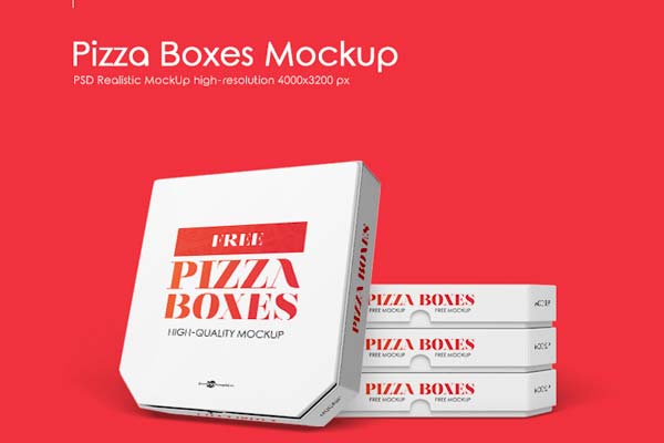 免费高端的披萨品牌设计展示包装盒样机下载[PSD]