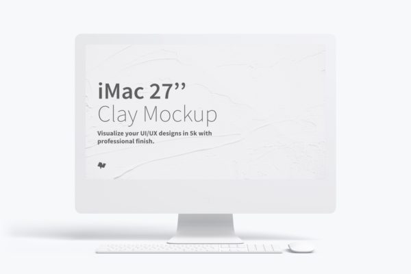 苹果一体机电脑样机 Clay iMac 27” Mockup, Front View