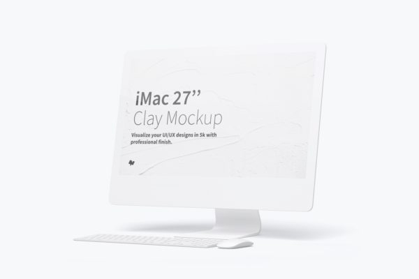 IMac样机素材 Clay iMac 27” Mockup, Right View