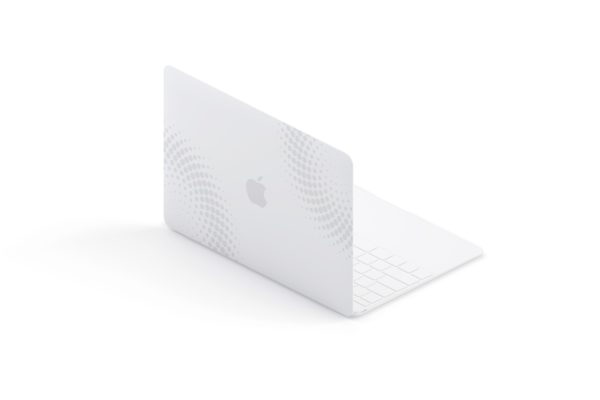 MacBook样机模型 Clay MacBook Mockup, Isometric Back Left View