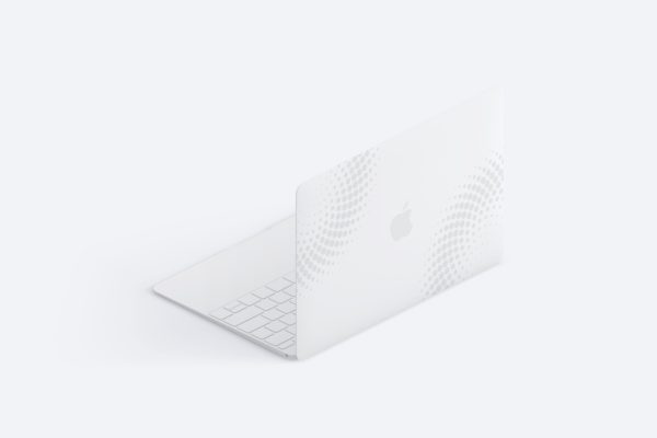 电脑样机素材 Clay MacBook Mockup, Isometric Back Right View