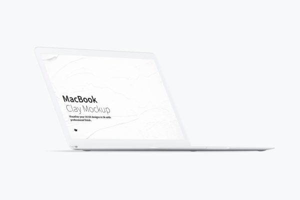电脑样机素材 Clay MacBook Mockup, Front Left View