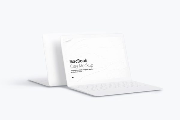MacBook电脑样机素材 Clay MacBook Mockup