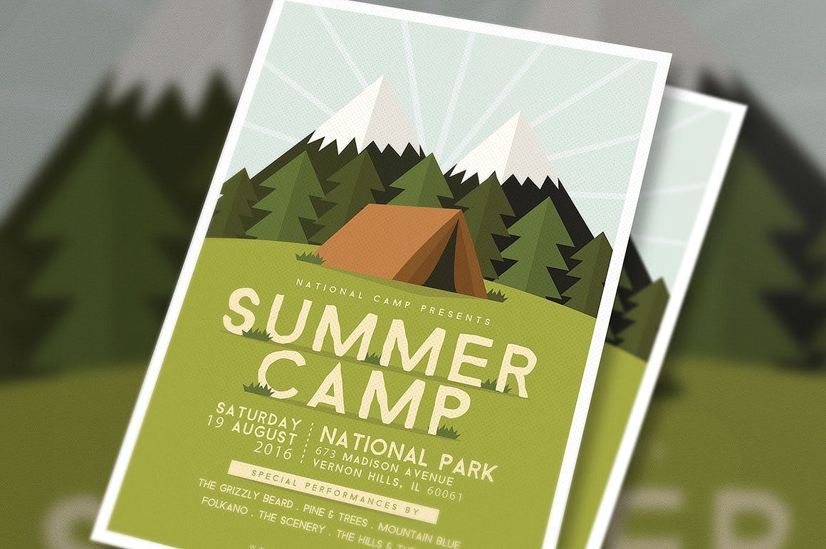 暑假夏令营创意海报设计模板下载[PSD,Ai]