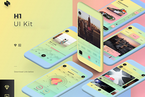 UI Kits | 丰富多彩的女性移动APP界面设计工具包Sketch & Photoshop