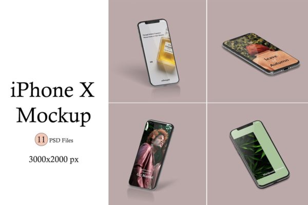 iPhoneX手机全方位展示UI设计样机