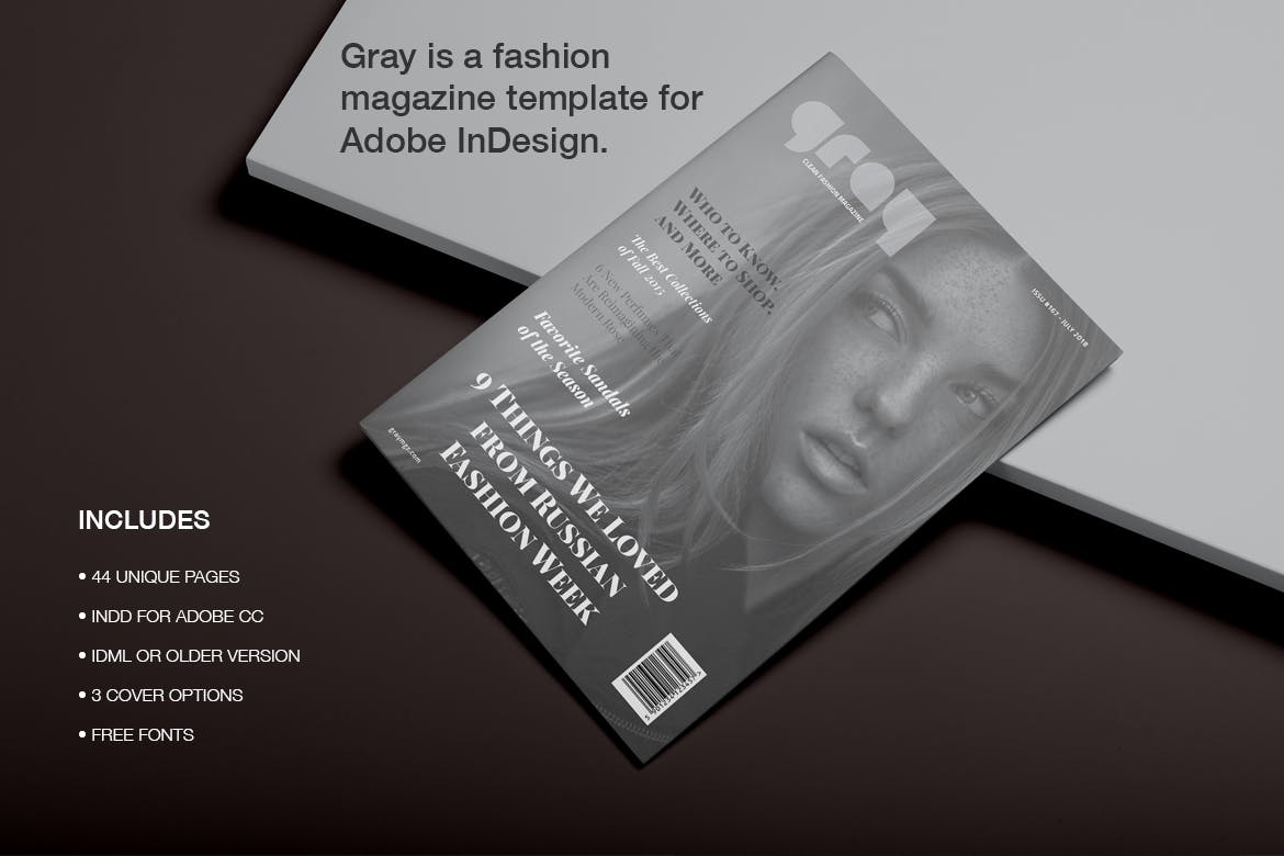 个性的黑白杂志设计宣传画册设计模板下载[indd]