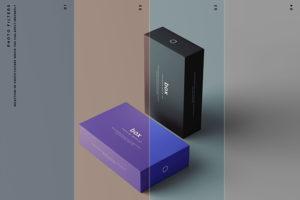 Mockups | 高品质优雅品牌紫色多功能盒子包装样机PSD,JPG300分辨率