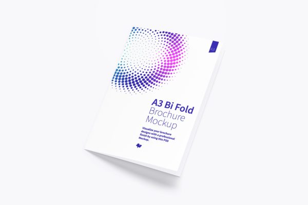 画册封面样机 A3 Bi Fold Brochure Mockup 01